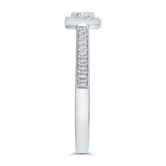 1/4 CT. T.w. Princess-Cut Diamond Square Frame Promise Ring in 10K White Gold