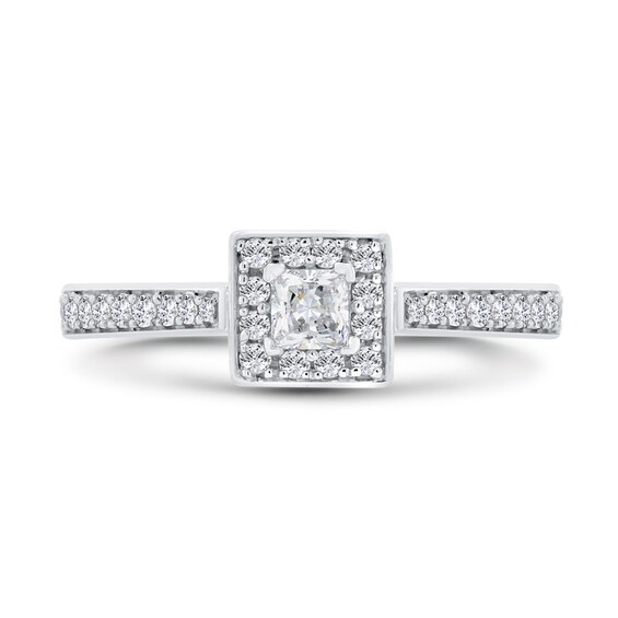 1/4 CT. T.w. Princess-Cut Diamond Square Frame Promise Ring in 10K White Gold