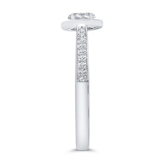 1/5 CT. T.w. Oval Diamond Frame Promise Ring in 10K White Gold