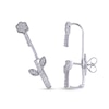 Thumbnail Image 1 of 1/3 CT. T.W. Diamond Growing Flower Crawler Stud Earrings in 10K White Gold
