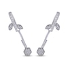 Thumbnail Image 2 of 1/3 CT. T.W. Diamond Growing Flower Crawler Stud Earrings in 10K White Gold