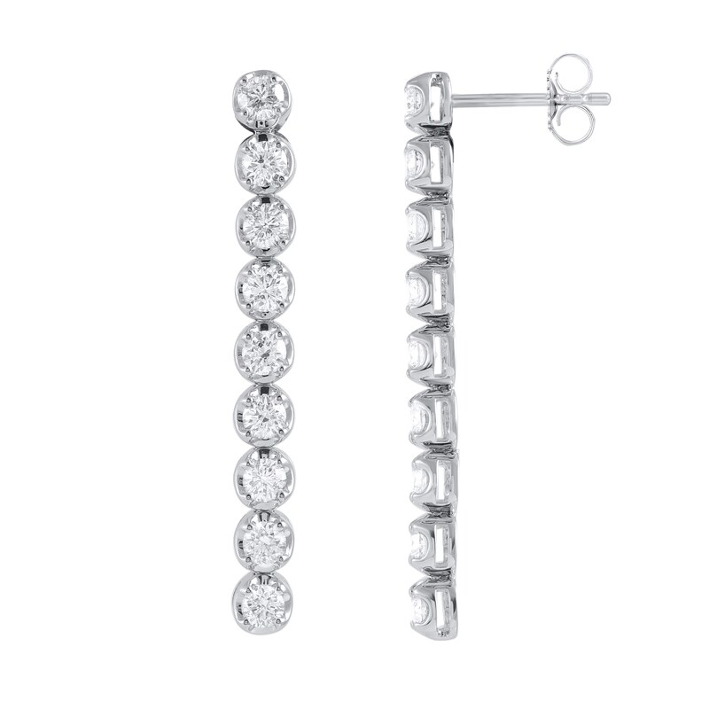 Main Image 1 of 2 CT. T.W. Diamond Linear Drop Earrings in 10K White Gold