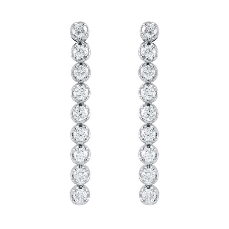 Main Image 2 of 2 CT. T.W. Diamond Linear Drop Earrings in 10K White Gold