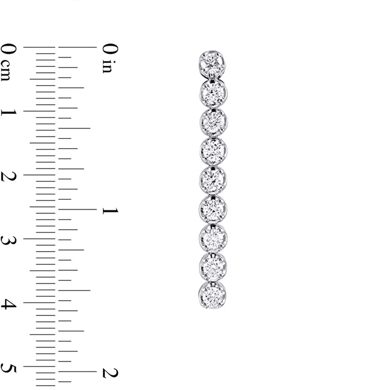 Main Image 3 of 2 CT. T.W. Diamond Linear Drop Earrings in 10K White Gold