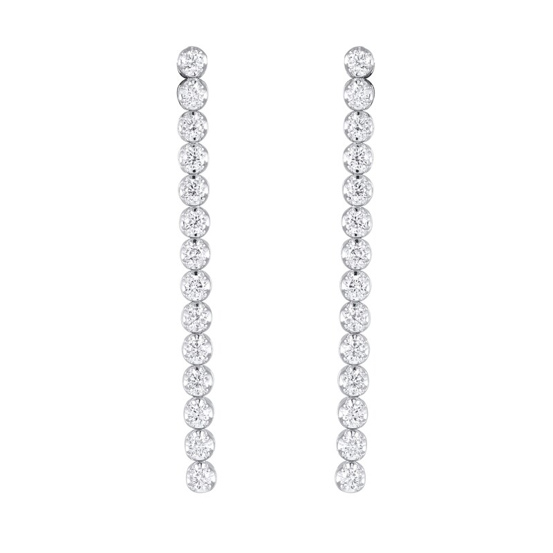 1 CT. T.W. Diamond Linear Drop Earrings in 10K White Gold Zales