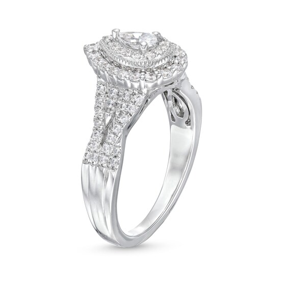 5/8 CT. T.w. Pear-Shaped Diamond Layered Twist Shank Engagement Ring in 10K White Gold