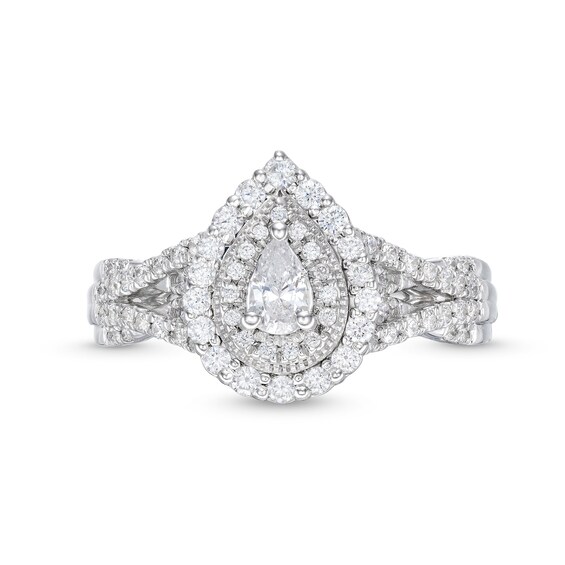 5/8 CT. T.w. Pear-Shaped Diamond Layered Twist Shank Engagement Ring in 10K White Gold