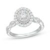 Thumbnail Image 1 of 5/8 CT. T.W. Oval Diamond Vintage-Style Frame Twist Shank Engagement Ring in 10K White Gold