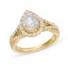 Thumbnail Image 1 of 5/8 CT. T.W. Pear-Shaped Diamond Layered Twist Split Shank Engagement Ring in 10K Gold
