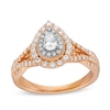Thumbnail Image 1 of 5/8 CT. T.W. Pear-Shaped Diamond Layered Twist Shank Engagement Ring in 10K Rose Gold