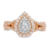 Thumbnail Image 4 of 5/8 CT. T.W. Pear-Shaped Diamond Layered Twist Shank Engagement Ring in 10K Rose Gold