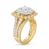 Thumbnail Image 3 of 2-3/4 CT. T.W. Cushion Multi-Diamond Bubble Frame Vintage-Style Bridal Set in 10K Gold