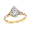 Thumbnail Image 1 of 3/4 CT. T.W. Pear Multi-Diamond Split Shank Engagement Ring in 10K Gold