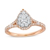 Thumbnail Image 1 of 3/4 CT. T.W. Pear Multi-Diamond Split Shank Engagement Ring in 10K Rose Gold