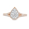 Thumbnail Image 4 of 3/4 CT. T.W. Pear Multi-Diamond Split Shank Engagement Ring in 10K Rose Gold