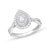 Thumbnail Image 1 of 3/4 CT. T.W. Pear-Shaped Diamond Double Frame Twist Shank Engagement Ring in 10K White Gold
