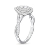 Thumbnail Image 3 of 3/4 CT. T.W. Pear-Shaped Diamond Double Frame Twist Shank Engagement Ring in 10K White Gold