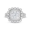 Thumbnail Image 4 of 2 CT. T.W. Cushion Multi-Diamond Bubble Frame Vintage-Style Engagement Ring in 10K White Gold
