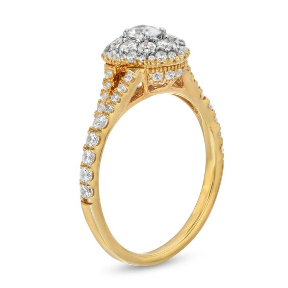 3/4 CT. T.w. Oval Multi-Diamond Split Shank Engagement Ring in 10K Gold