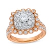 Thumbnail Image 1 of 2 CT. T.W. Cushion Multi-Diamond Bubble Frame Vintage-Style Engagement Ring in 10K Rose Gold