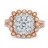 Thumbnail Image 4 of 2 CT. T.W. Cushion Multi-Diamond Bubble Frame Vintage-Style Engagement Ring in 10K Rose Gold