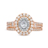 Thumbnail Image 4 of 1 CT. T.W. Oval Diamond Double Row Bridal Set in 10K Rose Gold