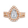 Thumbnail Image 4 of 1 CT. T.W. Pear-Shaped Diamond Double Row Bridal Set in 10K Rose Gold