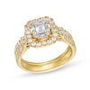 Thumbnail Image 1 of 1 CT. T.W. Emerald-Cut Diamond Double Row Bridal Set in 10K Gold