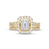 Thumbnail Image 4 of 1 CT. T.W. Emerald-Cut Diamond Double Row Bridal Set in 10K Gold