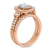 Thumbnail Image 3 of 1 CT. T.W. Emerald-Cut Diamond Double Row Bridal Set in 10K Rose Gold