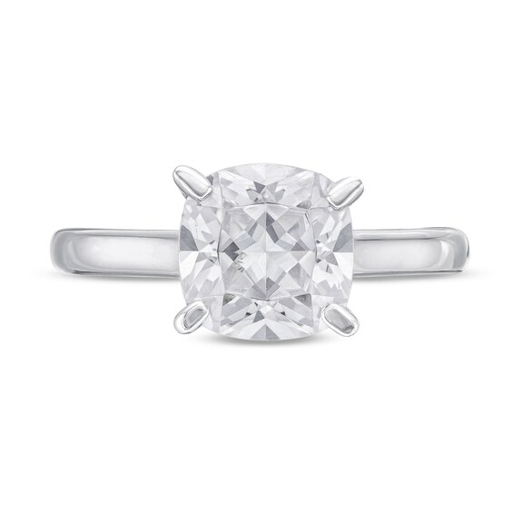 2 CT. Certified Cushion-Cut Lab-Grown Diamond Solitaire Engagement Ring in 14K White Gold (I/Si2)