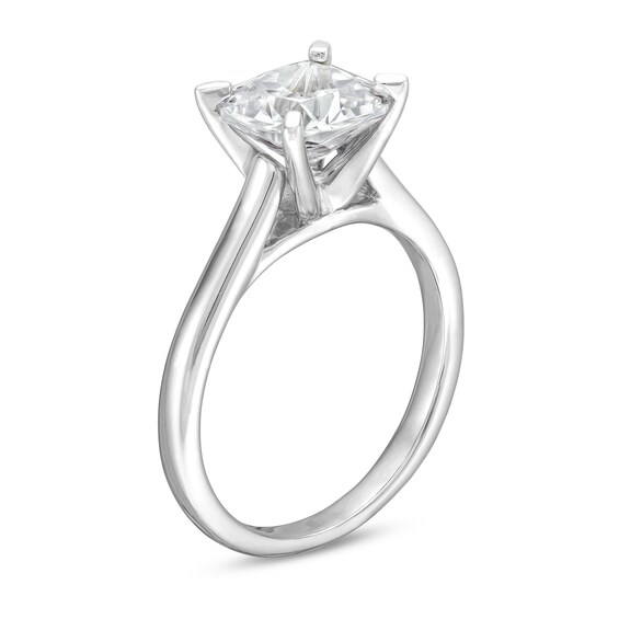 2 CT. Certified Cushion-Cut Lab-Grown Diamond Solitaire Engagement Ring in 14K White Gold (I/Si2)