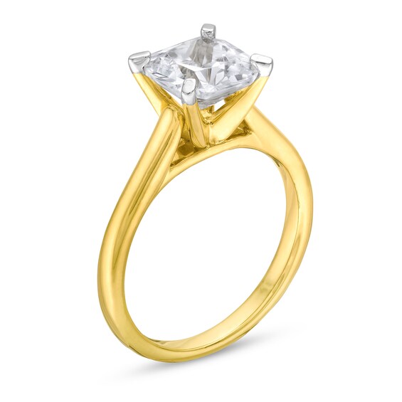 2 CT. Certified Cushion-Cut Lab-Grown Diamond Solitaire Engagement Ring in 14K Gold (I/Si2)