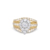 Thumbnail Image 3 of 2 CT. T.W. Pear Multi-Diamond Vintage-Style Multi-Row Shank Engagement Ring in 10K Gold