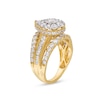 Thumbnail Image 4 of 2 CT. T.W. Pear Multi-Diamond Vintage-Style Multi-Row Shank Engagement Ring in 10K Gold