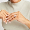 Thumbnail Image 2 of 2 CT. T.W. Pear Multi-Diamond Vintage-Style Multi-Row Shank Engagement Ring in 10K Rose Gold
