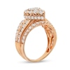 Thumbnail Image 3 of 2 CT. T.W. Pear Multi-Diamond Vintage-Style Multi-Row Shank Engagement Ring in 10K Rose Gold