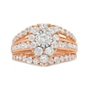 Thumbnail Image 4 of 2 CT. T.W. Pear Multi-Diamond Vintage-Style Multi-Row Shank Engagement Ring in 10K Rose Gold