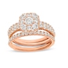 Thumbnail Image 1 of 1-3/4 CT. T.W. Cushion Multi-Diamond Enhancer Bridal Set in 10K Rose Gold
