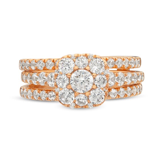1-3/4 CT. T.w. Cushion Multi-Diamond Enhancer Bridal Set in 10K Rose Gold