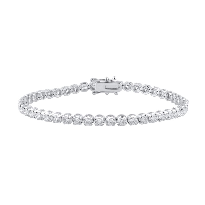 4 CT. T.W. Diamond Bubbles Tennis Bracelet in 10K White Gold - 7.25"