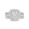 Thumbnail Image 3 of 1-1/2 CT. T.W. Cushion Multi-Diamond Frame Three Piece Bridal Set in 10K White Gold