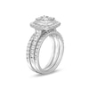 Thumbnail Image 4 of 1-1/2 CT. T.W. Cushion Multi-Diamond Frame Three Piece Bridal Set in 10K White Gold
