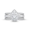 Thumbnail Image 4 of 1-1/4 CT. T.W. Pear Multi-Diamond Three Piece Bridal Set in 10K White Gold