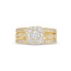 Thumbnail Image 3 of 1-1/2 CT. T.W. Cushion Multi-Diamond Twist Shank Three Piece Bridal Set in 10K Gold