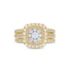 Thumbnail Image 3 of 1-1/2 CT. T.W. Cushion Multi-Diamond Frame Three Piece Bridal Set in 10K Gold
