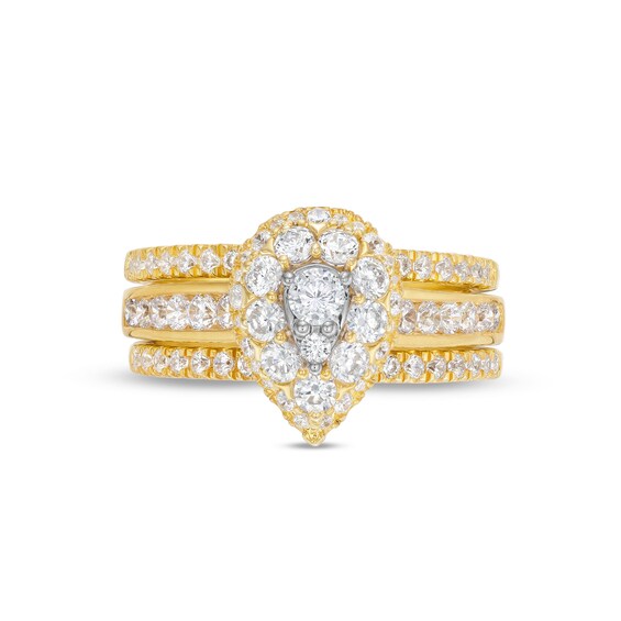 1-1/4 CT. T.w. Pear Multi-Diamond Three Piece Bridal Set in 10K Gold