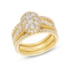 Thumbnail Image 1 of 1-1/2 CT. T.W. Oval Multi-Diamond Enhancer Bridal Set in 10K Gold