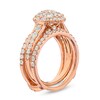 Thumbnail Image 3 of 1-1/2 CT. T.W. Oval Multi-Diamond Enhancer Bridal Set in 10K Rose Gold