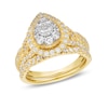 Thumbnail Image 1 of 1 CT. T.W. Pear Multi-Diamond Vintage-Style Bridal Set in 10K Gold